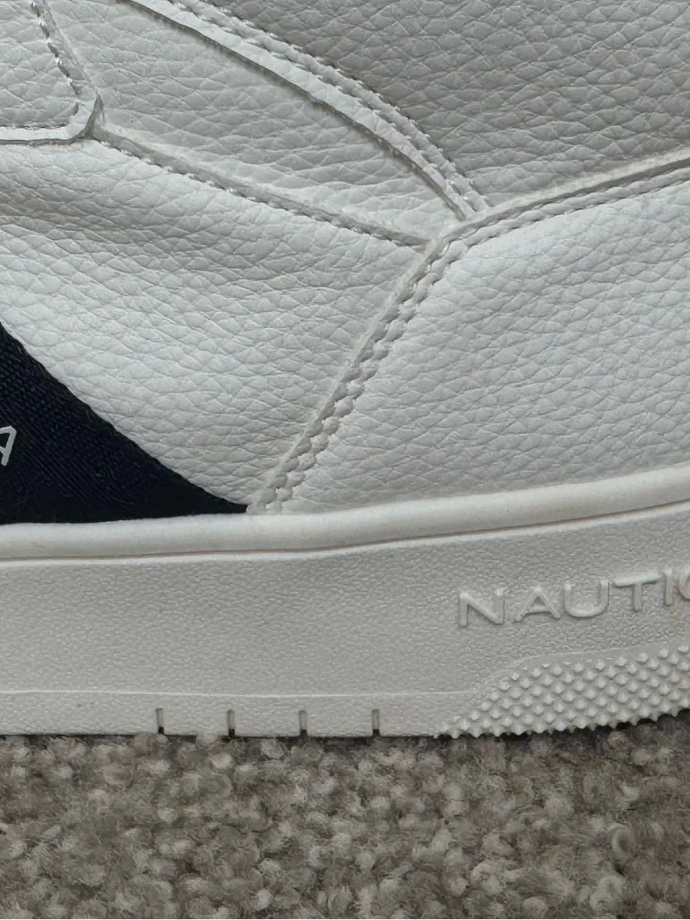 Nautica Men's White High-Top Lace-Up Sneakers with Subtle Black Accent
